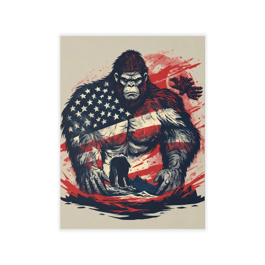 Patriotic Bigfoot Wall Decal Printify