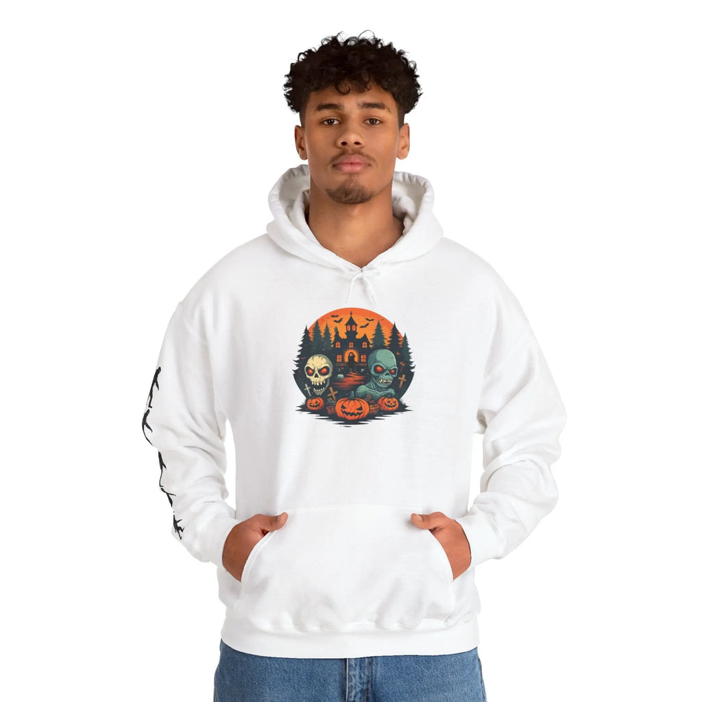 Halloween Hooded Sweatshirt – Unisex Heavy Blend™ Hoodie, Spooky Costume & Cozy Fall Layer, Gift for Halloween Lovers Printify