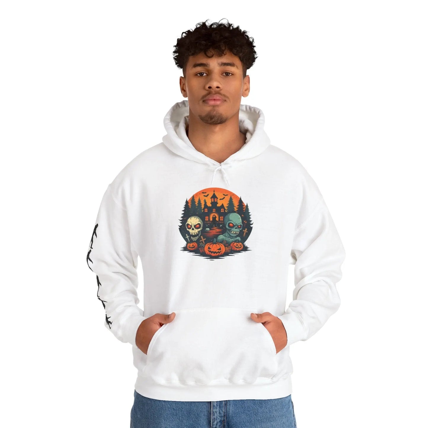 Halloween Hooded Sweatshirt – Unisex Heavy Blend™ Hoodie, Spooky Costume & Cozy Fall Layer, Gift for Halloween Lovers Printify