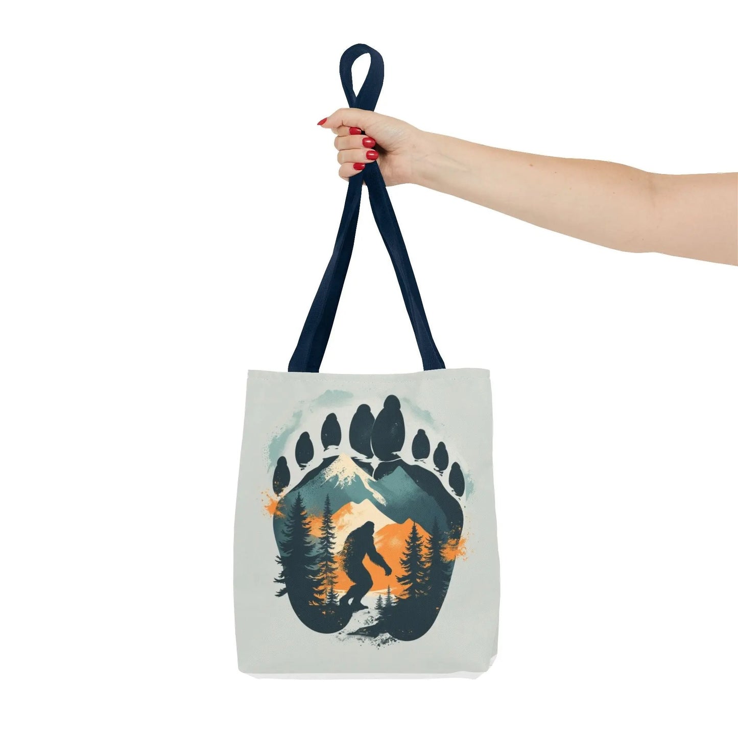 Bigfoot Forest Tote Bag — Sasquatch Mountain Scenic Tote Printify