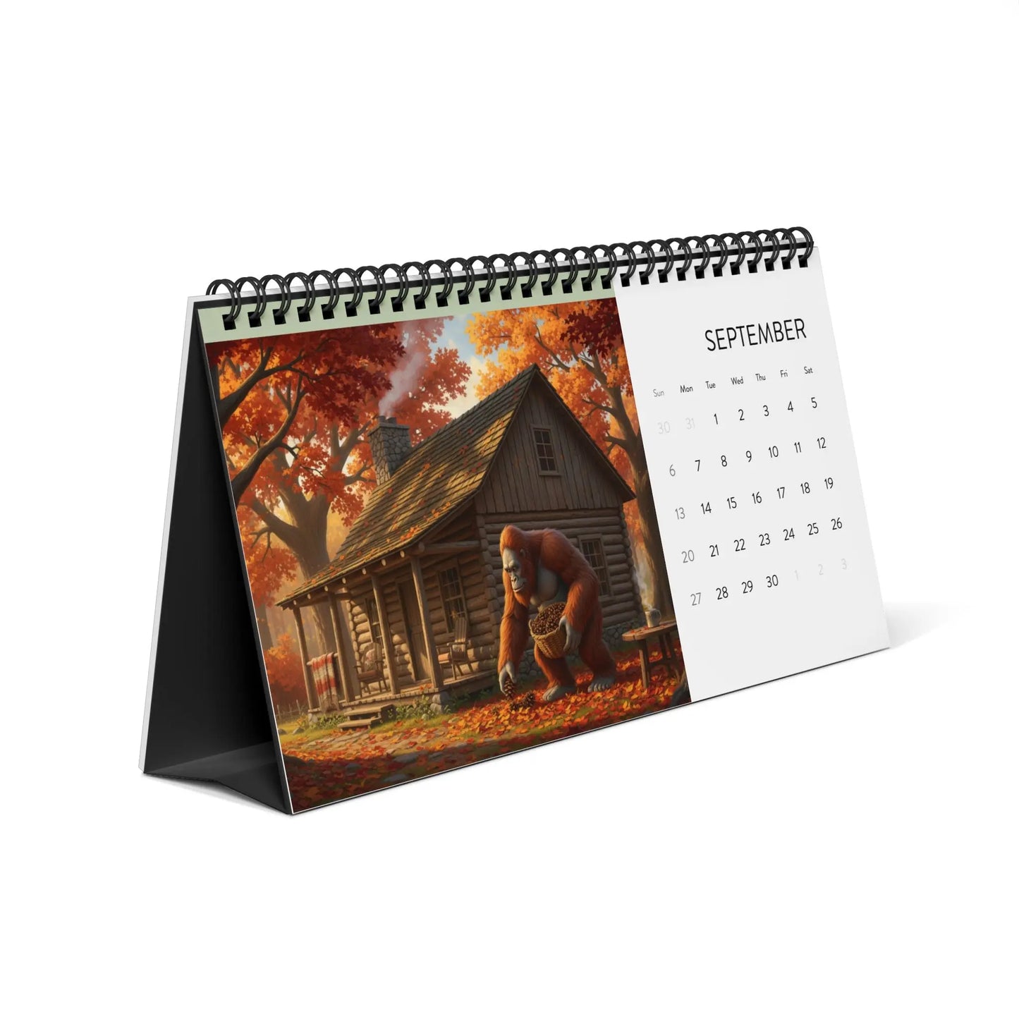 Bigfoot Adventure 2026 Desktop Calendar – Mystical Cryptid Art for Your Workspace - Squatch Wear