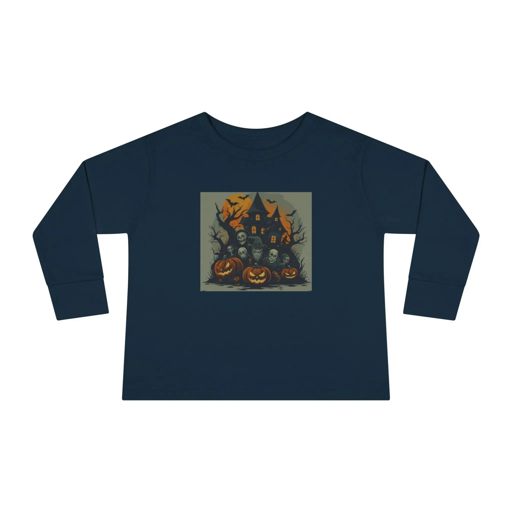 Toddler Halloween Long Sleeve Tee – Spooky Ghosts, Cute Pumpkin Shirt, Costume & Fall Outfit, Kids Party Wear Printify