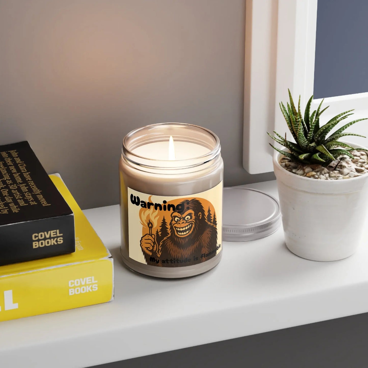 Warning: My Attitude Is Flammable Soy Candle — 9oz Jar Printify