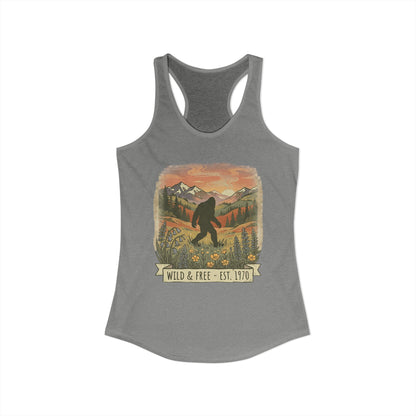 Sasquatch in the Meadow Racerback Tank