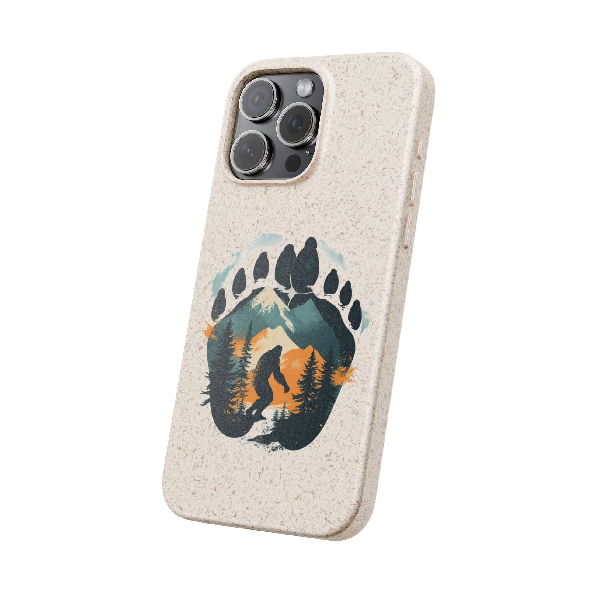Bigfoot Print Phone Case – Compostable PLA & Bamboo Forest Design Printify
