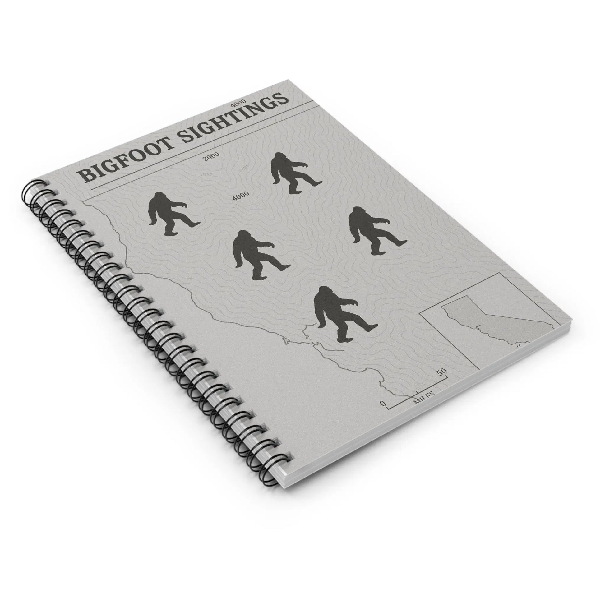 Northern California Bigfoot Sightings Spiral Notebook — Ruled Journal for Cryptid Hunters & Outdoor Notes Printify