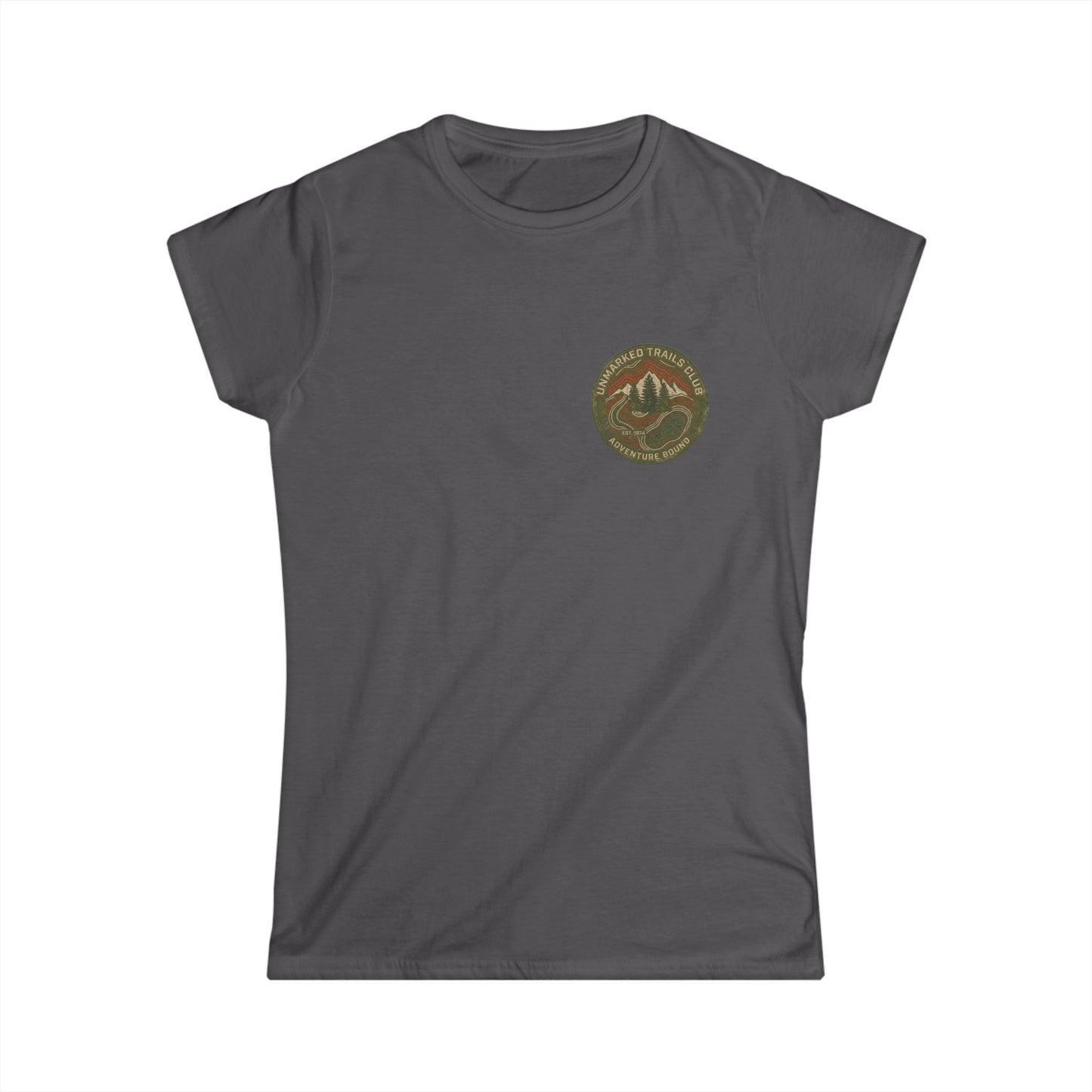 Women's Adventure Mountain Tee — Vintage Outdoor Patch Graphic