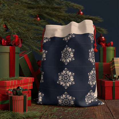 Bigfoot Snowflake Pattern Gift Bag - Stylish Fabric Pouch for Holidays and Special Occasions - Squatch Wear