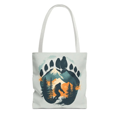 Bigfoot Forest Tote Bag — Sasquatch Mountain Scenic Tote Printify