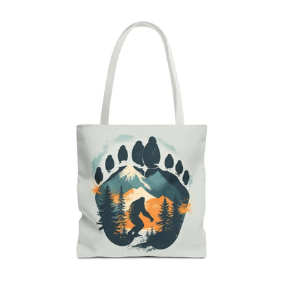 Bigfoot Forest Tote Bag — Sasquatch Mountain Scenic Tote Printify