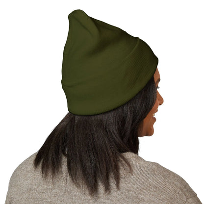 Embroidered Mountain & Pine Trees Cuffed Beanie Printify