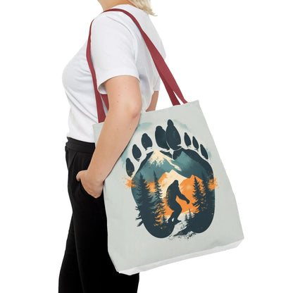 Bigfoot Forest Tote Bag — Sasquatch Mountain Scenic Tote Printify