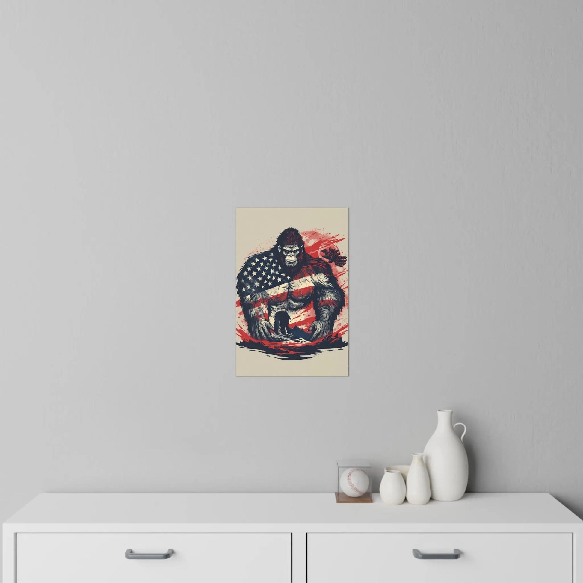 Patriotic Bigfoot Wall Decal Printify
