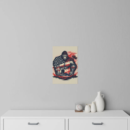 Patriotic Bigfoot Wall Decal Printify