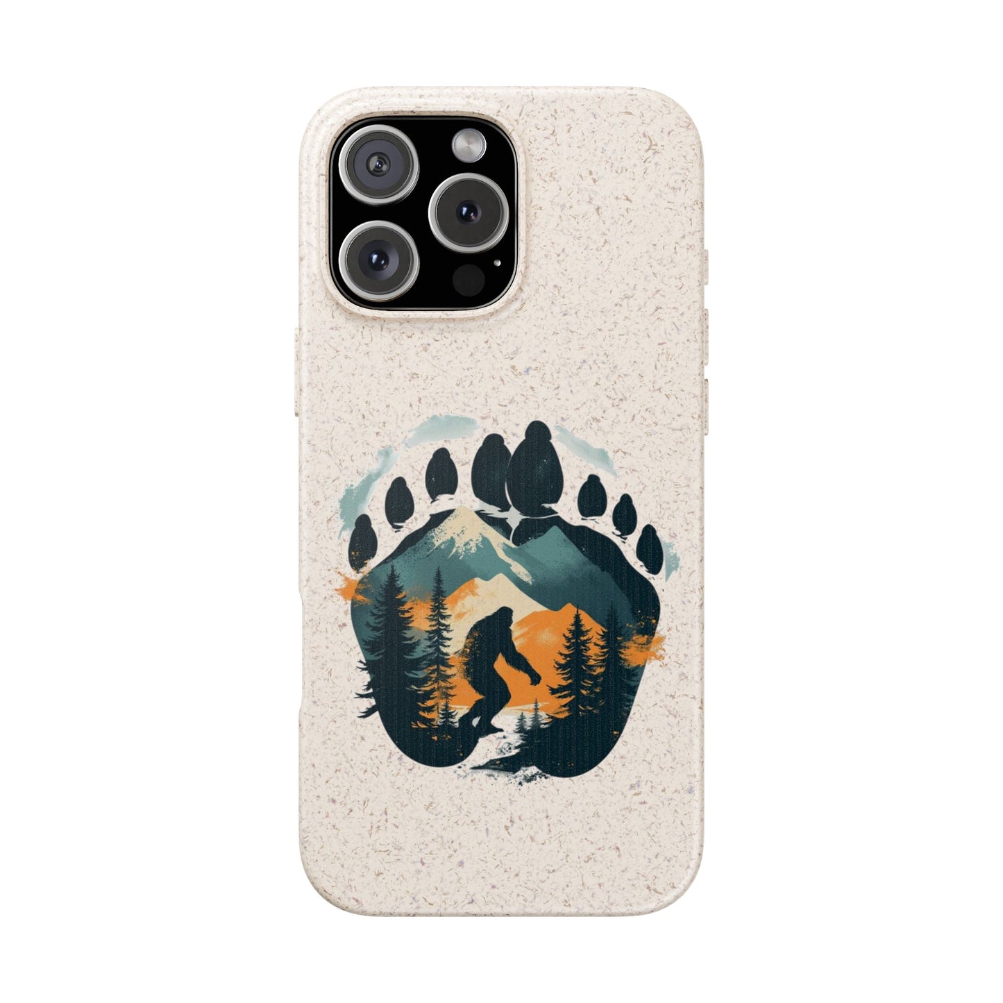 Bigfoot Print Phone Case – Compostable PLA & Bamboo Forest Design Printify
