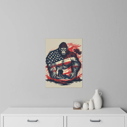 Patriotic Bigfoot Wall Decal Printify