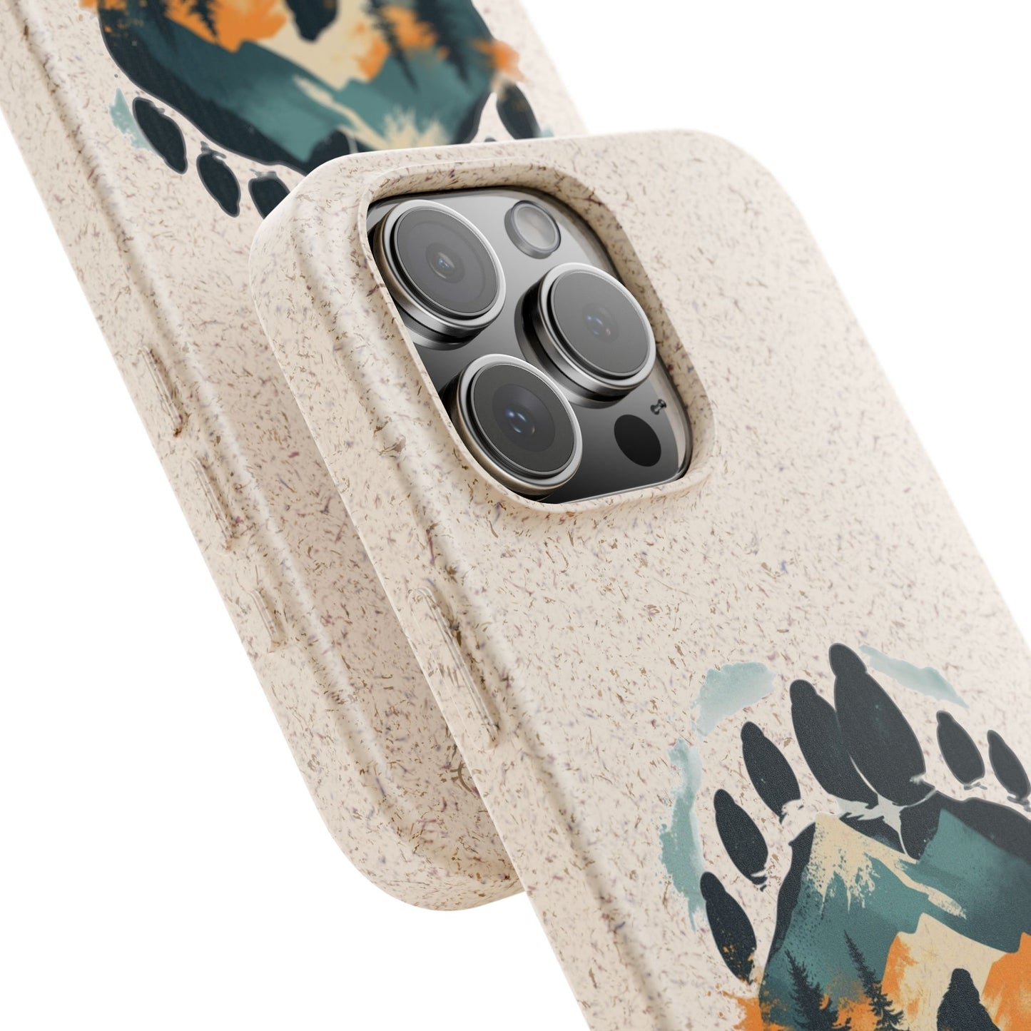 Bigfoot Print Phone Case – Compostable PLA & Bamboo Forest Design Printify