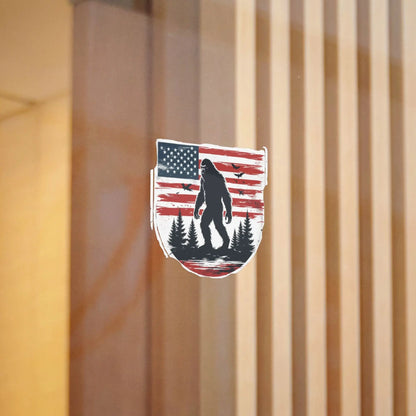 American Bigfoot Sticker — Patriotic Sasquatch Die-Cut Sticker Printify