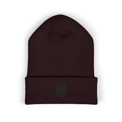 Embroidered Mountain & Pine Trees Cuffed Beanie Printify