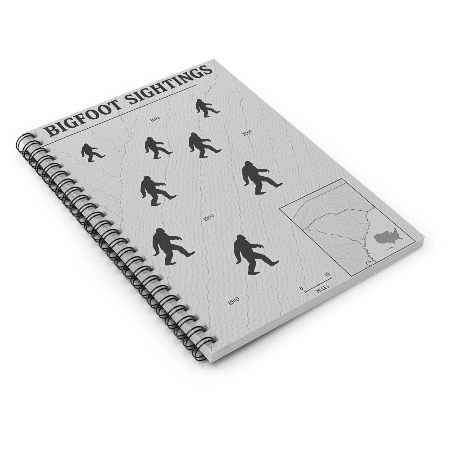 South Carolina Bigfoot Sightings Spiral Notebook — Ruled Journal for Cryptid Hunters & Outdoor Notes Printify