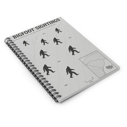 South Carolina Bigfoot Sightings Spiral Notebook — Ruled Journal for Cryptid Hunters & Outdoor Notes Printify