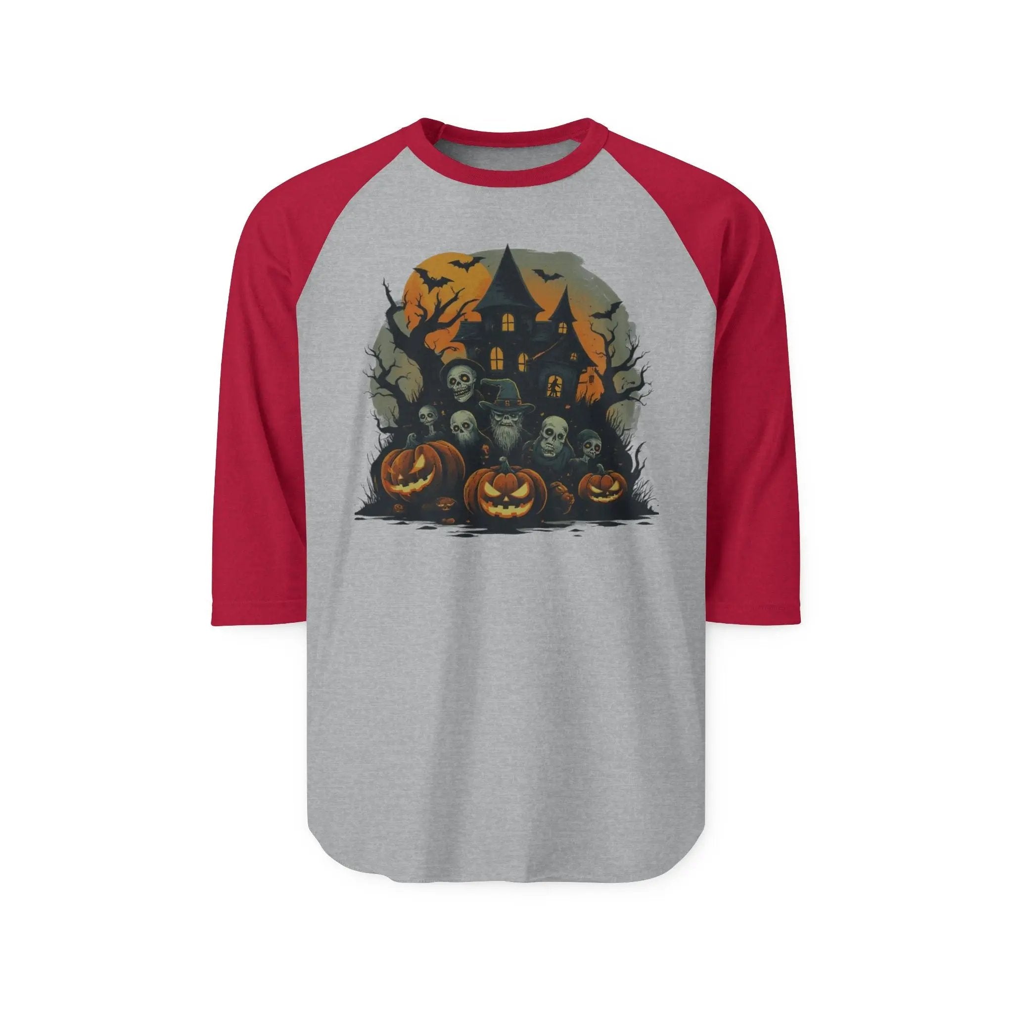 Halloween Theme Unisex Raglan Shirt – Spooky Tee for Fall Festivals, Parties & Everyday Autumn Style - Squatch Wear
