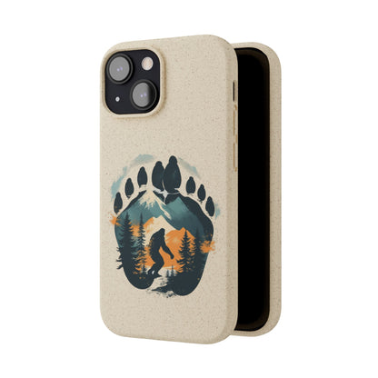 Bigfoot Print Phone Case – Compostable PLA & Bamboo Forest Design Printify
