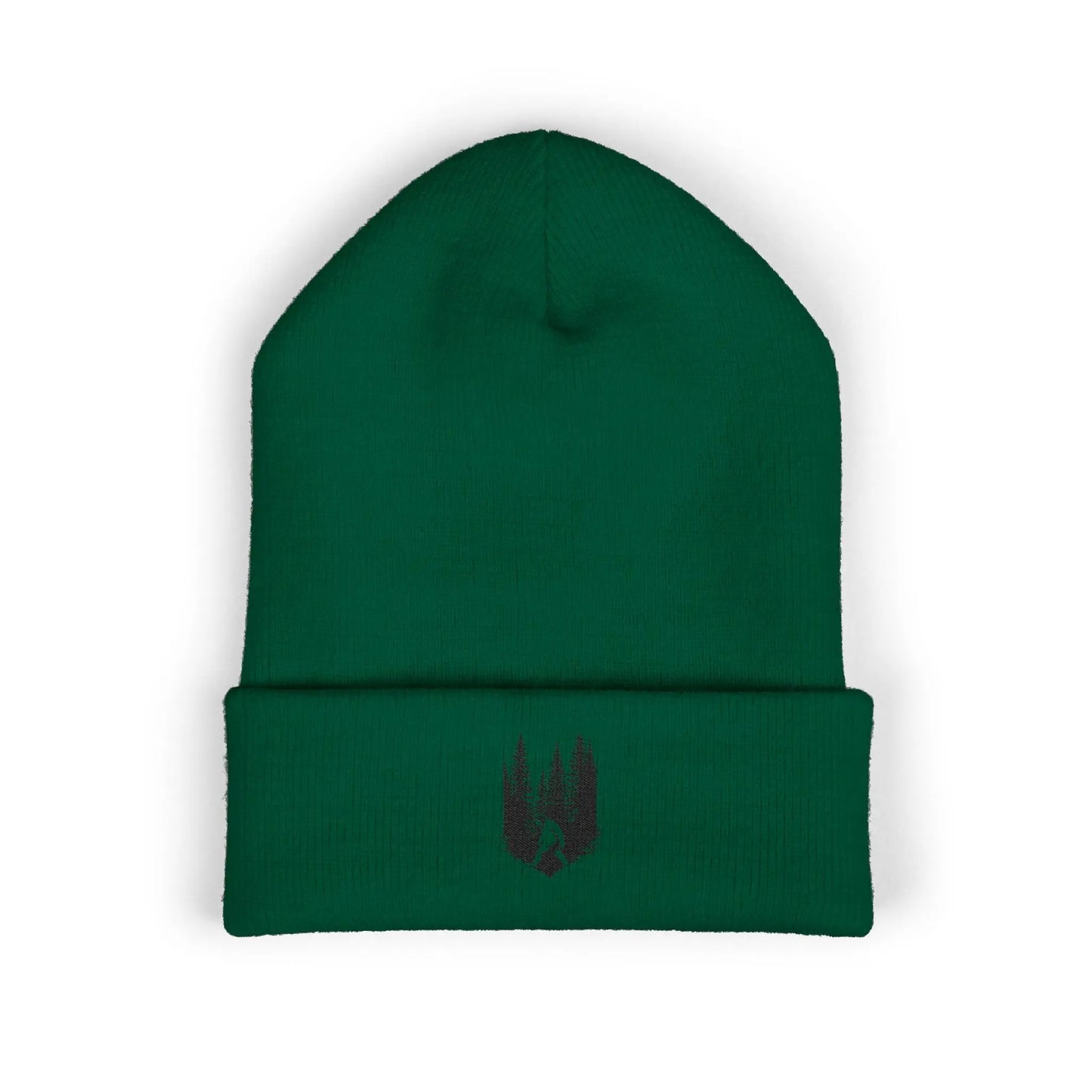 Embroidered Mountain & Pine Trees Cuffed Beanie Printify
