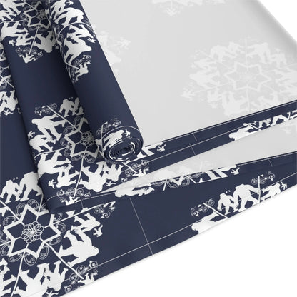 Bigfoot Snowflake Pattern Table Runner — Cotton-Poly Holiday Dinner Decor Printify