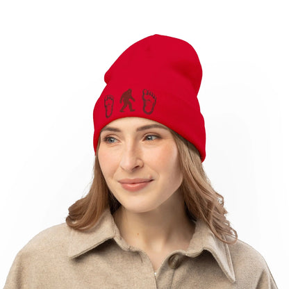 Embroidered Sasquatch Beanie – Cozy Knit Hat for Bigfoot Lovers