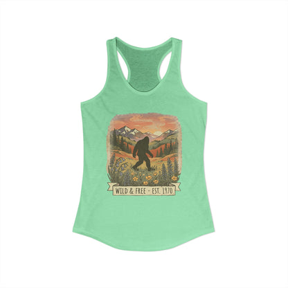 Sasquatch in the Meadow Racerback Tank