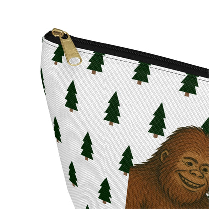Bigfoot and Alien Accessory Pouch – Woodland Zip-Top Organizer Bag Printify
