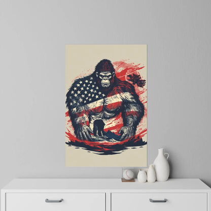 Patriotic Bigfoot Wall Decal Printify