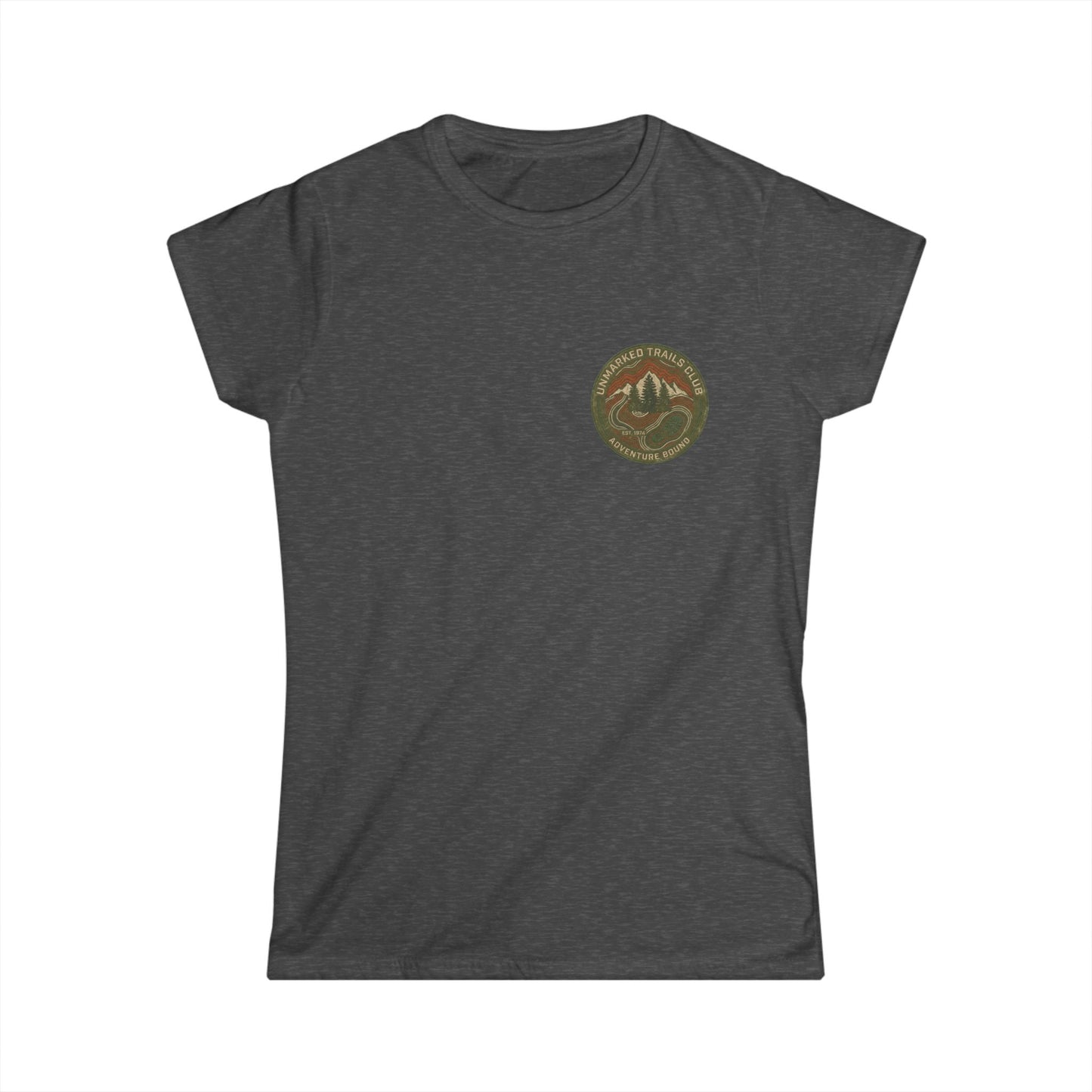 Women's Adventure Mountain Tee — Vintage Outdoor Patch Graphic