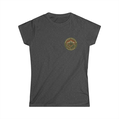 Women's Adventure Mountain Tee — Vintage Outdoor Patch Graphic