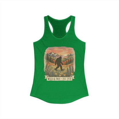 Sasquatch in the Meadow Racerback Tank