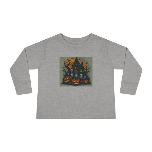 Toddler Halloween Long Sleeve Tee – Spooky Ghosts, Cute Pumpkin Shirt, Costume & Fall Outfit, Kids Party Wear Printify