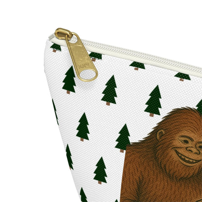 Bigfoot and Alien Accessory Pouch – Woodland Zip-Top Organizer Bag Printify