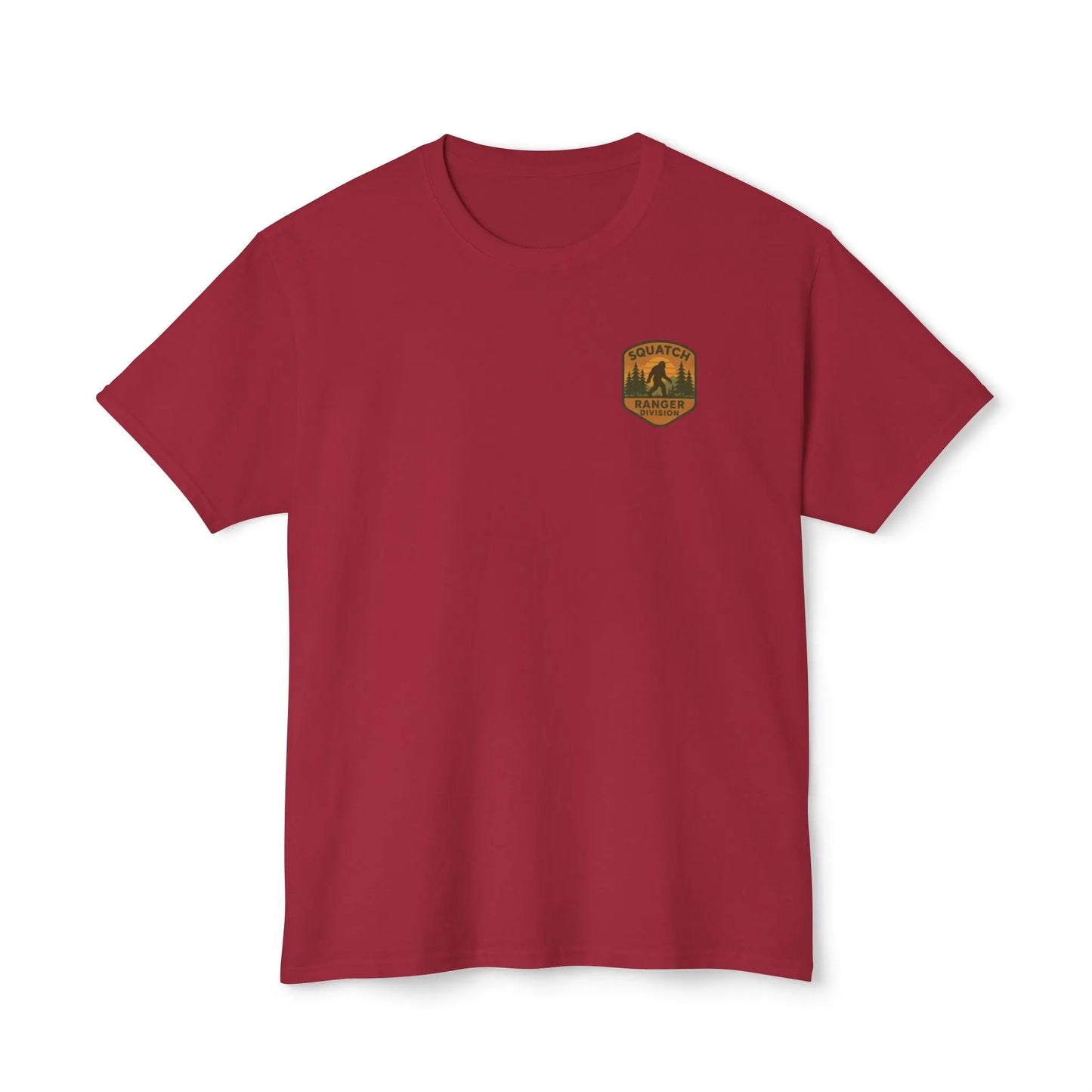 Adventure Patch T-Shirt — Vintage Mountain Forest Logo Tee | Outdoors Lifestyle Shirt