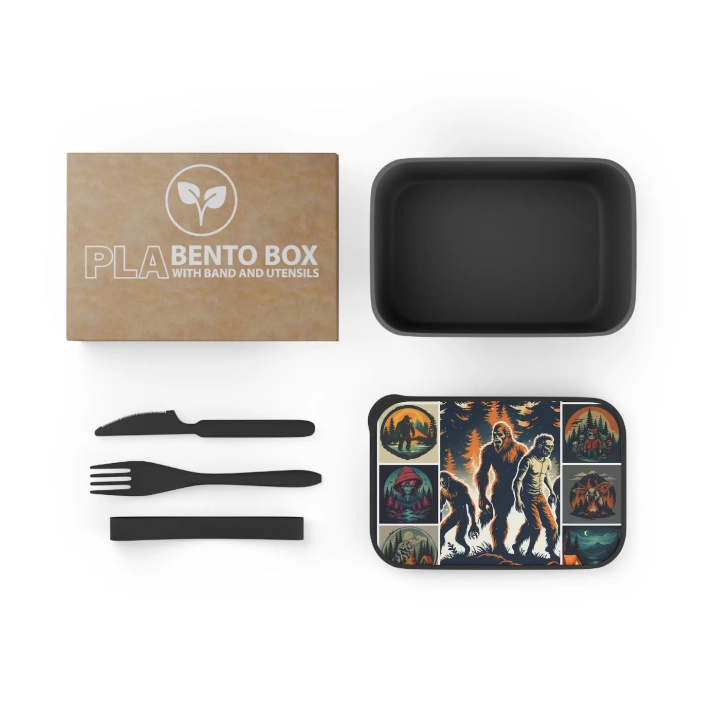 Bigfoot Forest Bento Box – Eco-Friendly PLA Lunch Box with Utensils Printify