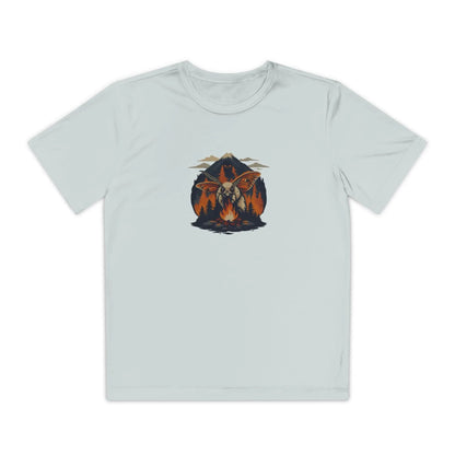 Youth Adventure Tee – Kids’ Mountain Design Outdoor & Hiking Shirt, Perfect Gift for Young Nature Lovers Printify