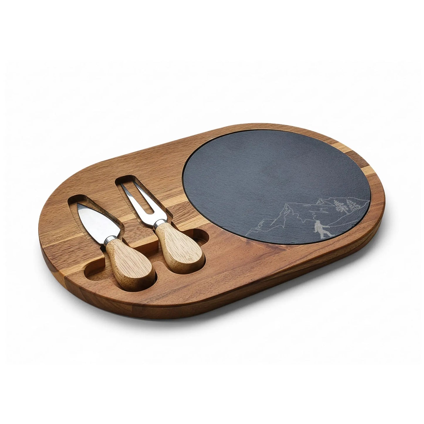 Engraved Acacia & Slate Charcuterie Board – Mountain Design Printify