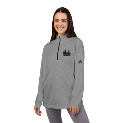 Embroidered Forest Quarter-Zip Pullover — adidas® Performance Long Sleeve
