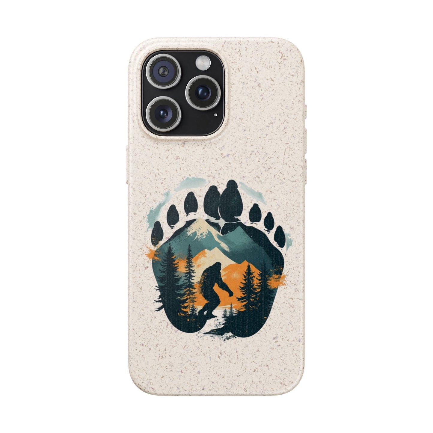 Bigfoot Print Phone Case – Compostable PLA & Bamboo Forest Design Printify