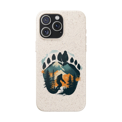Bigfoot Print Phone Case – Compostable PLA & Bamboo Forest Design Printify