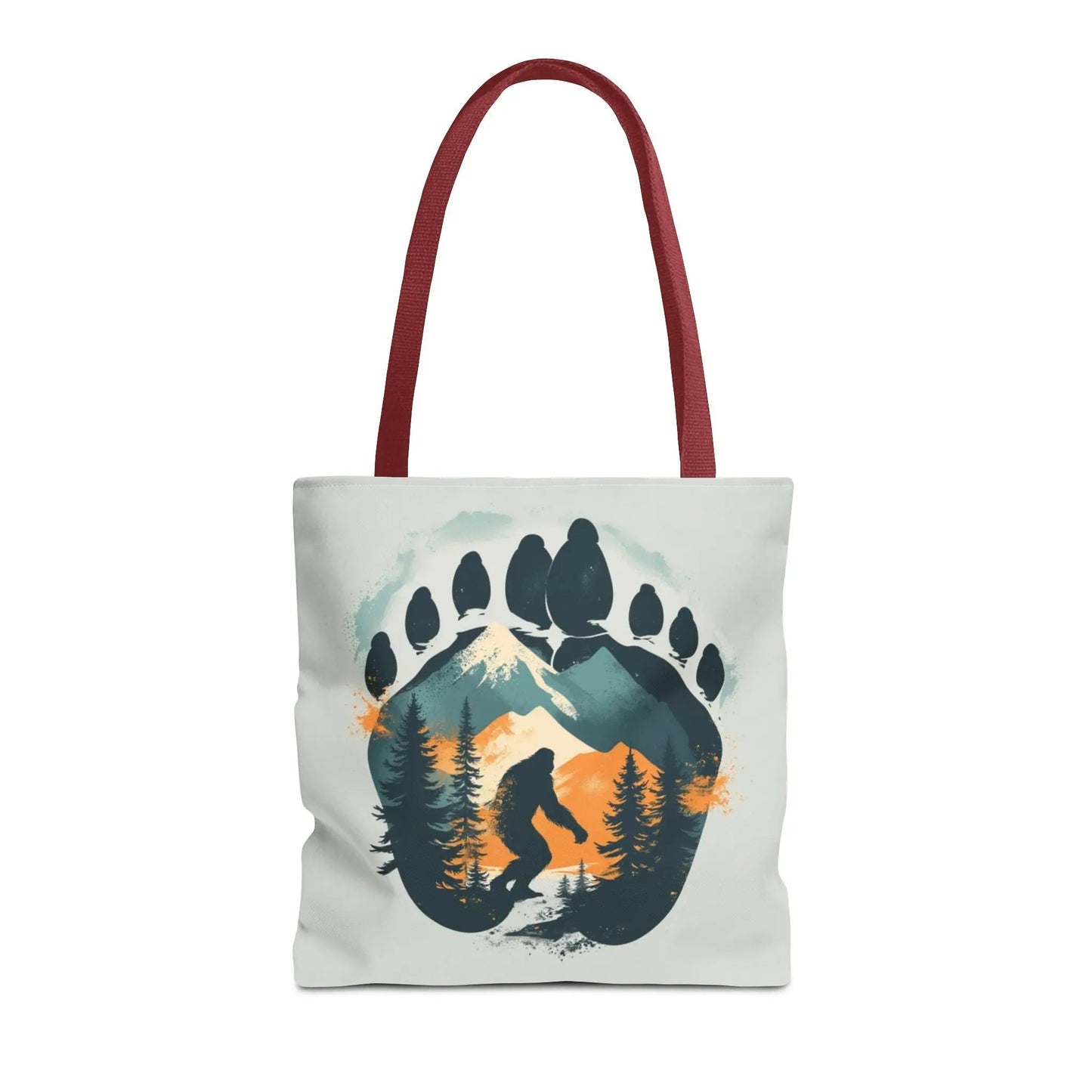 Bigfoot Forest Tote Bag — Sasquatch Mountain Scenic Tote Printify
