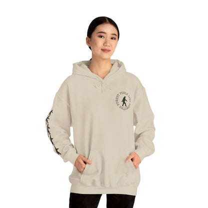 Bigfoot Forest Hoodie — Sasquatch Silhouette Sunset Pullover Printify