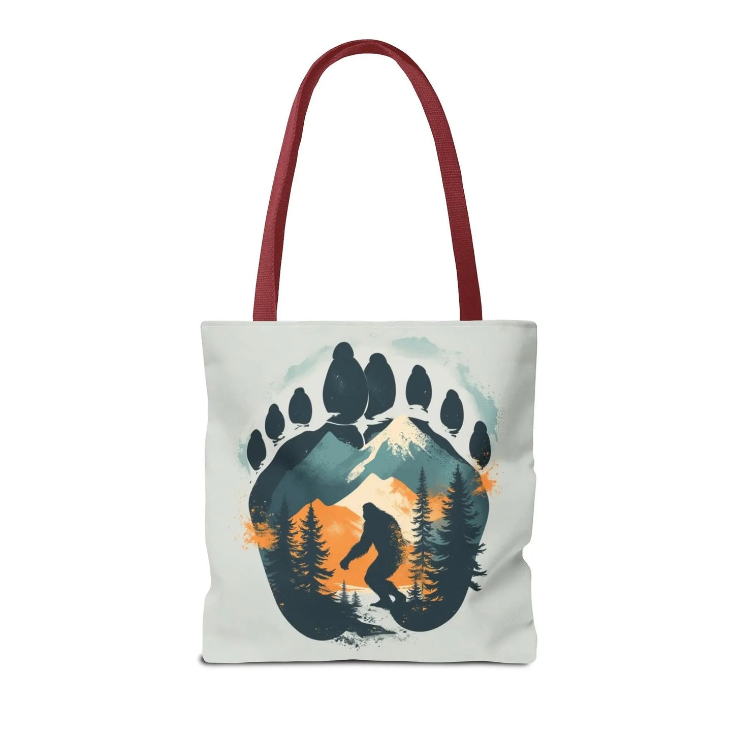 Bigfoot Forest Tote Bag — Sasquatch Mountain Scenic Tote Printify