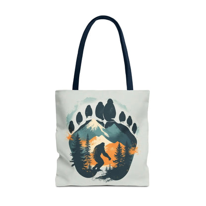 Bigfoot Forest Tote Bag — Sasquatch Mountain Scenic Tote Printify