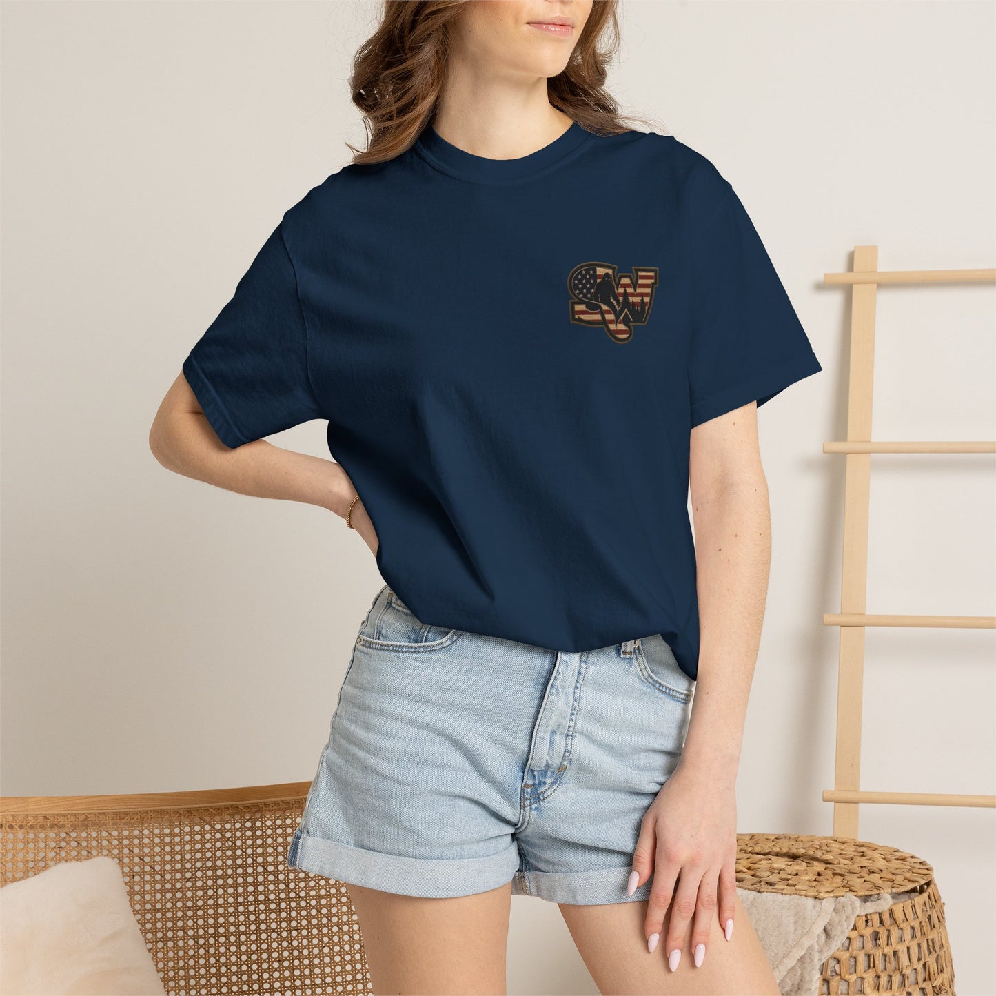 Patriotic Bigfoot Flag T-Shirt — American Sasquatch Graphic Tee